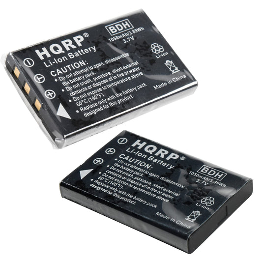 HQRP Two Batteries Compatible with Aiptek GO-HD DAM-Z5X, A-HD+ V5VP, A-HD V5V, MZ-DV DZO-Z53 Camcorder Replacement