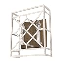 Hunter - Langwood 2-Light Distressed White, Medium Size Sconce Light, Dimmable, Rustic Style, for Bedrooms, Kitchens, Foyers, Bathrooms - 19336