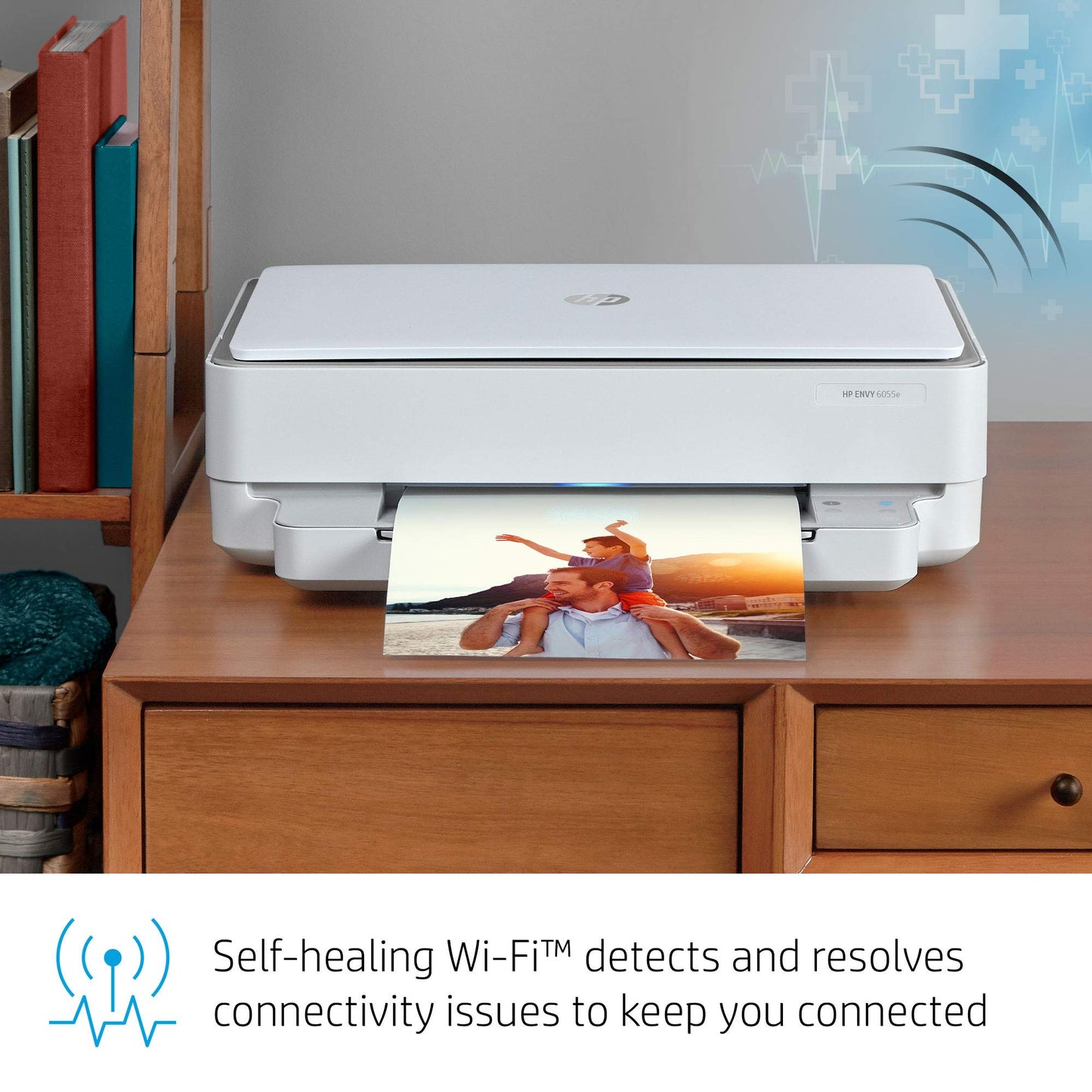 HP ENVY 6055e Wireless Color Inkjet Printer, Print, scan, copy, Easy setup, Mobile printing, Best-for-home, 3 month Instant Ink trial included, white