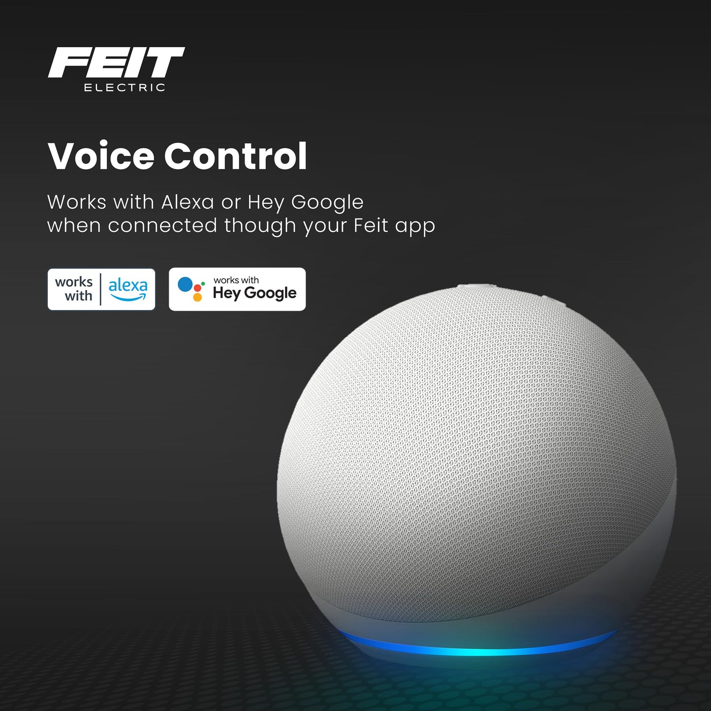 Feit Electric BR30 Smart Flood Light Bulb,2.4GHz WiFi Color Changing and Dimmable, No Hub, Works with Alexa or Google Assistant, BR30/RGBW/CA/AG, 65W