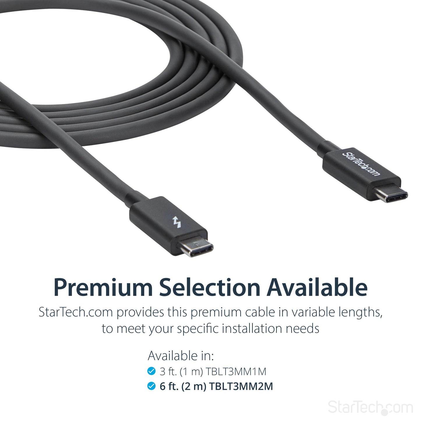 StarTech.com 2m (6.6ft) Passive Thunderbolt 3 Cable, 20Gbps, 100W PD, 4K Video, Thunderbolt Cable, Compatible with USB4/DP Alt Mode, Thunderbolt 4