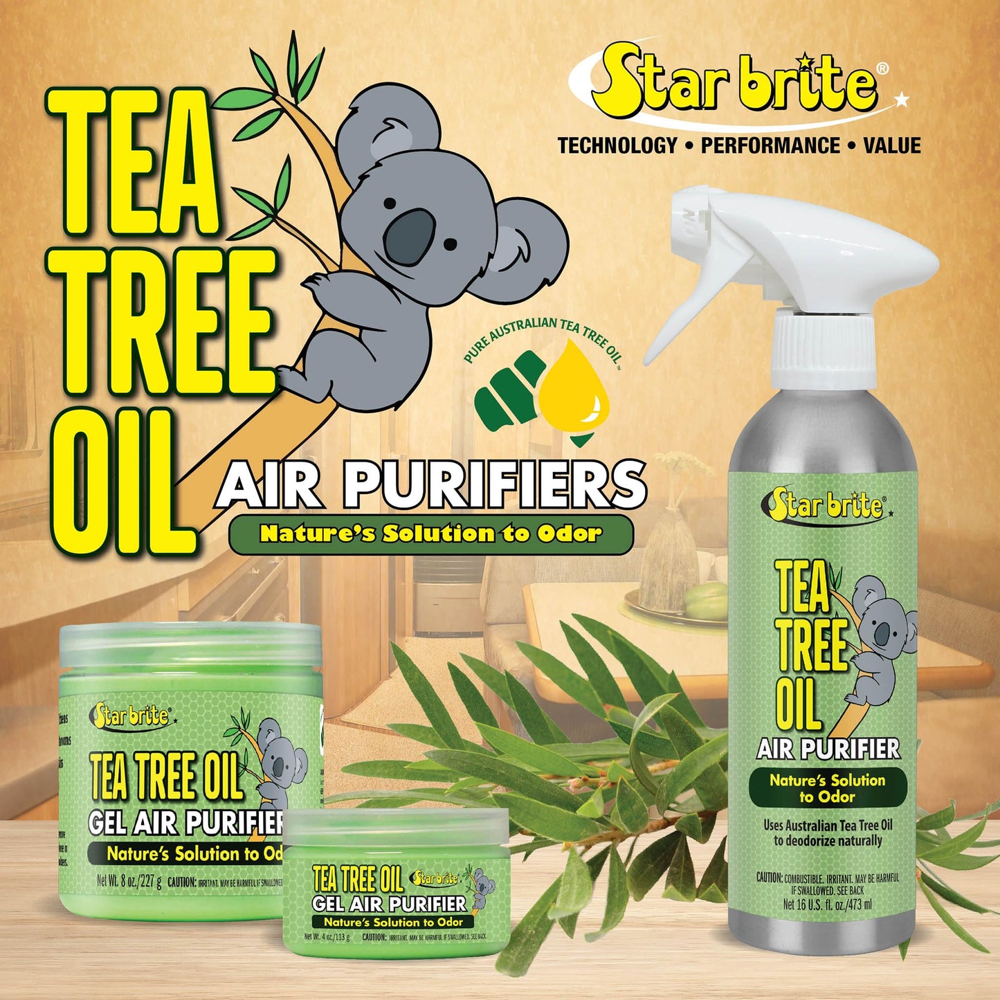 STAR BRITE Tea Tree Oil Spray - Odor Eliminator