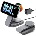 Eazpower 3 in 1 Foldable Wireless Charging Station for MagSafe, Nightstand Magnetic Charger Stand for iPhone 17 16 15 14 Pro Max, Travel Charging Dock
