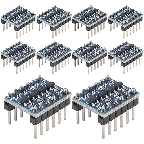 AITIAO 10pcs 4 Channels IIC I2C Logic Level Converter PRE-SOLDERED Bi-Directional Module 3.3V to 5V Shifter for Raspberry Pi and Other…