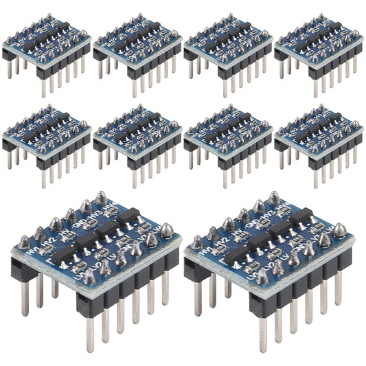 AITIAO 10pcs 4 Channels IIC I2C Logic Level Converter PRE-SOLDERED Bi-Directional Module 3.3V to 5V Shifter for Raspberry Pi and Other…