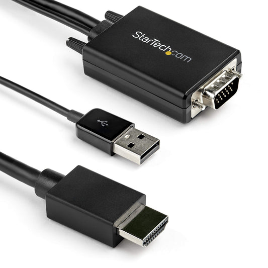 StarTech 6ft (2m) VGA to HDMI Converter Cable, USB Audio (VGA2HDMM2M)