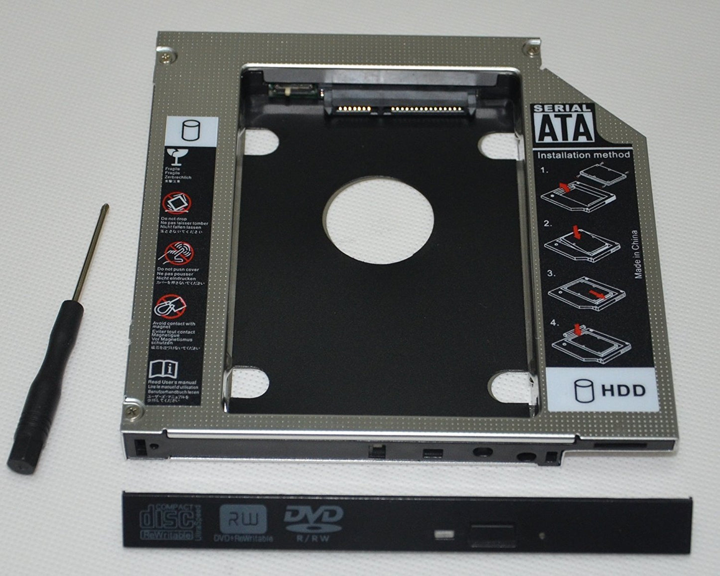 12.7mm SATA 2nd Second HDD SSD Hard Drive Optical Bay Caddy Frame Tray Bracket for HP Probook 4510s 4520s 4525s 4430s 4530s