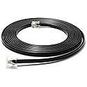 RetailAndBulk 8FT RJ11 Telephone Cord - Pro Grade 4-Wire Landline Phone Cable, 100% Copper, Heavy Duty PVC Jacket, Thick Gold Contacts for Phone, Fax