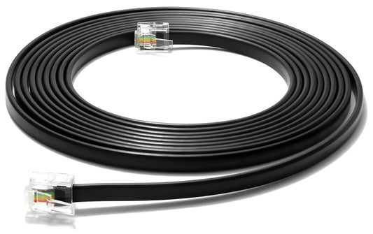 RetailAndBulk 8FT RJ11 Telephone Cord - Pro Grade 4-Wire Landline Phone Cable, 100% Copper, Heavy Duty PVC Jacket, Thick Gold Contacts for Phone, Fax