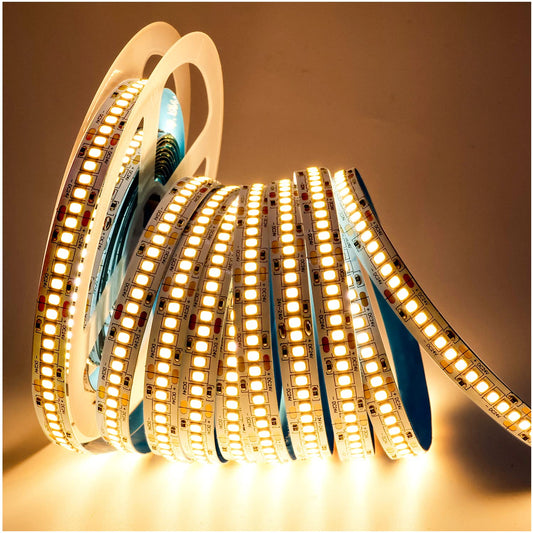 Tesfish 24V LED Strip Lights, Warm White 3000K 16.4ft SMD 2835 IP20 240 LEDs/M Total 1200 LEDs Super Bright 12000LM Rope Light Strips for Bedroom