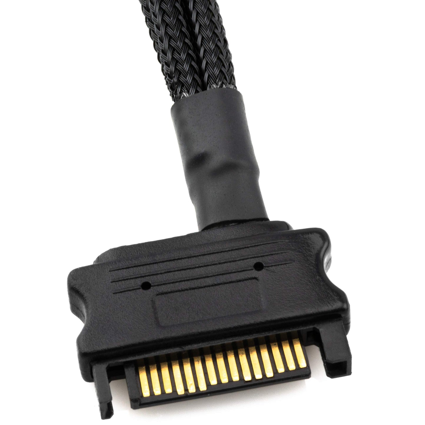 CRJ 15-Pin SATA to 3 PC Fan Power Adapter Cable - 12-inch (30cm), Black Sleeved - Power Up to Three 3-Pin & 4-Pin Computer Cooling Fans from an ATX