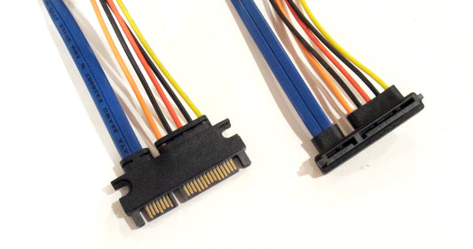 22 Pin SATA Male to Female Left Angle 18 inches