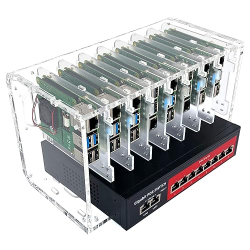 Cluster Case for Raspberry Pi5/Pi4/Pi3 and Other Single Board Computers | Cloudlet Case - Clear