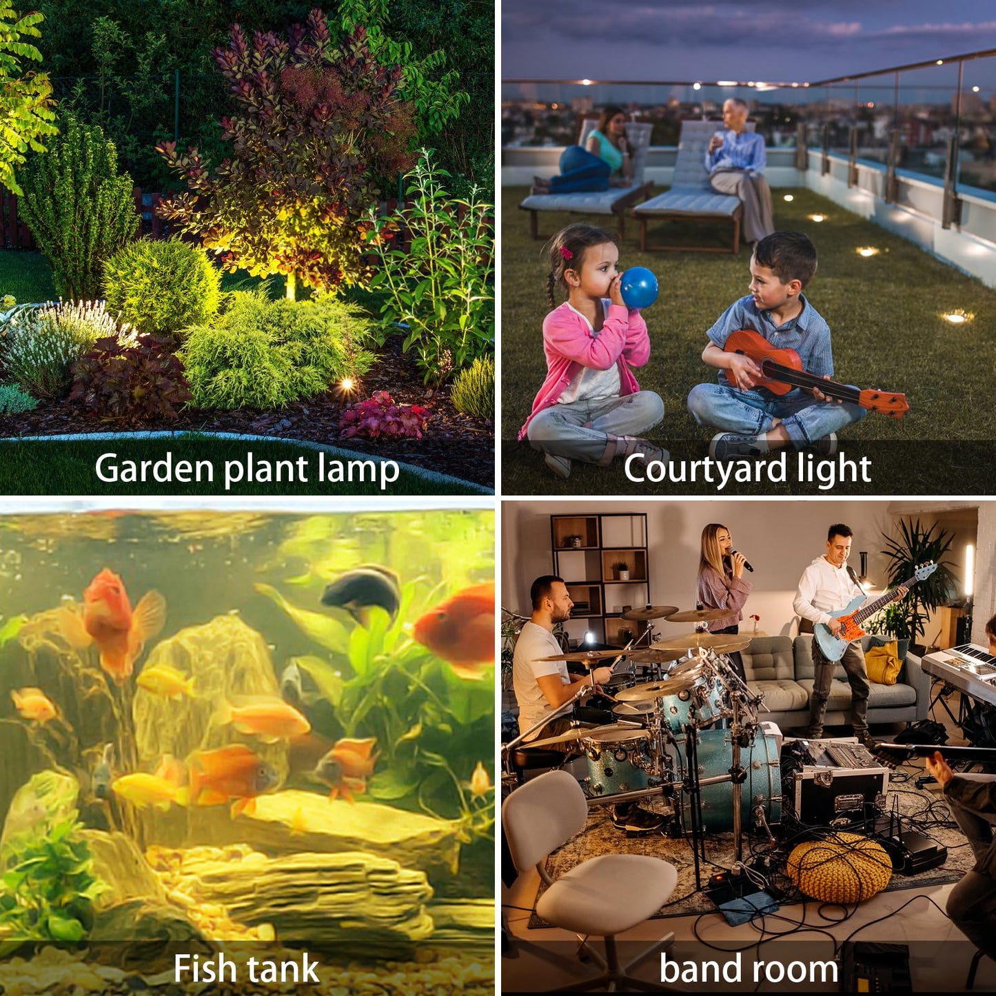 AVEKI Solar Pond Spotlights, 12 LED Solar Underwater Lights with Dual Head Waterproof Submarine Landscape Spotlight Security Lighting for Outdoor