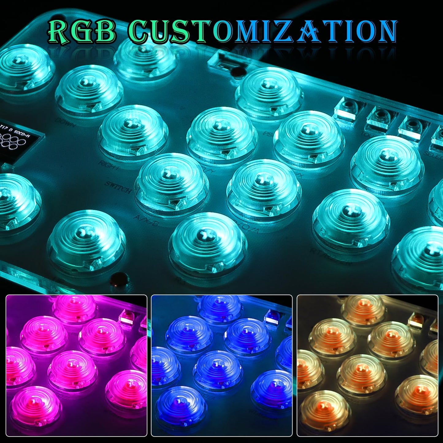 DO-CAM Leverless Controller Arcade Stick R16, Arcade Stick All-Button Controller for PC/PS3/PS4/Steam/Switch, Arcade Stick Street Fight with Turbo