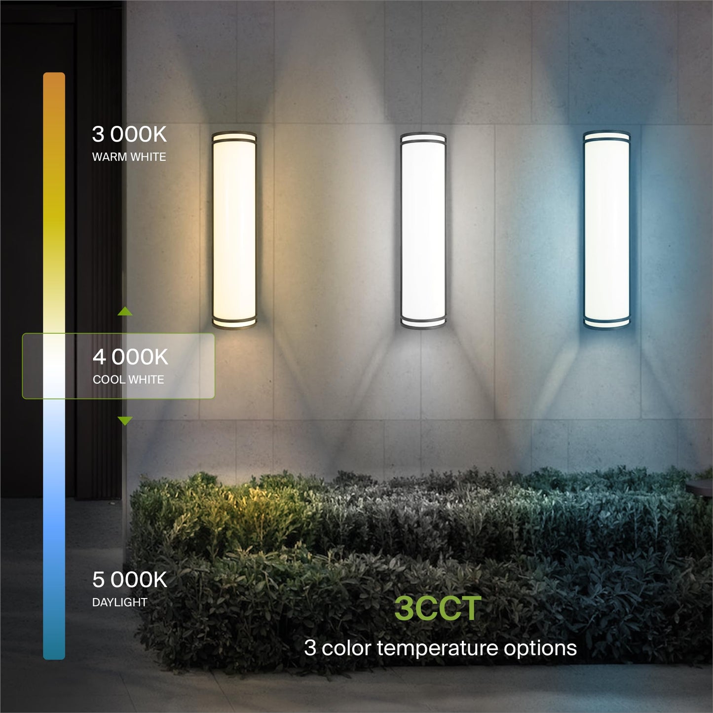 ASD 24 Inch LED Outdoor Sconce Lights - 25W 120-277V 3000K 4000K 5000K Bronze Exterior Lighting Fixtures, Dimmable Exterior Lights for House, Modern