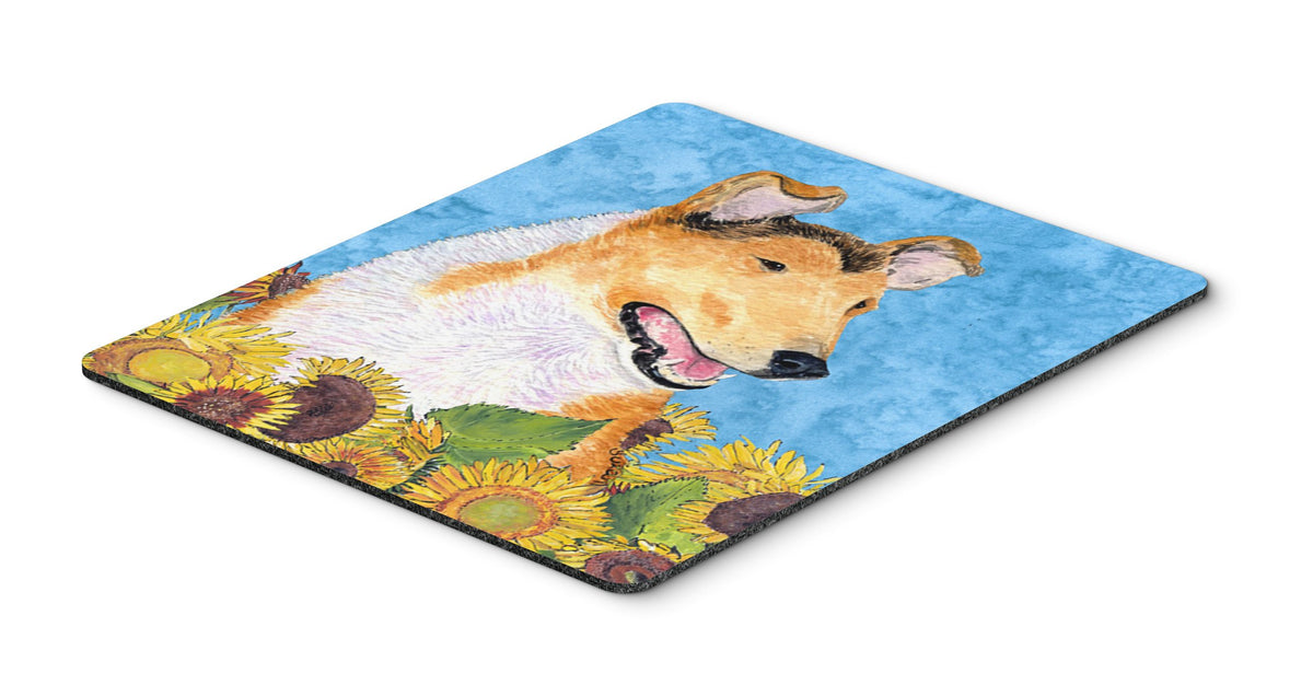 Caroline's Treasures SS4239MP Collie Smooth in Summer Flowers Mouse Pad, Hot Pad or Trivet for Home Office Gaming Working Computers Laptop Mouse