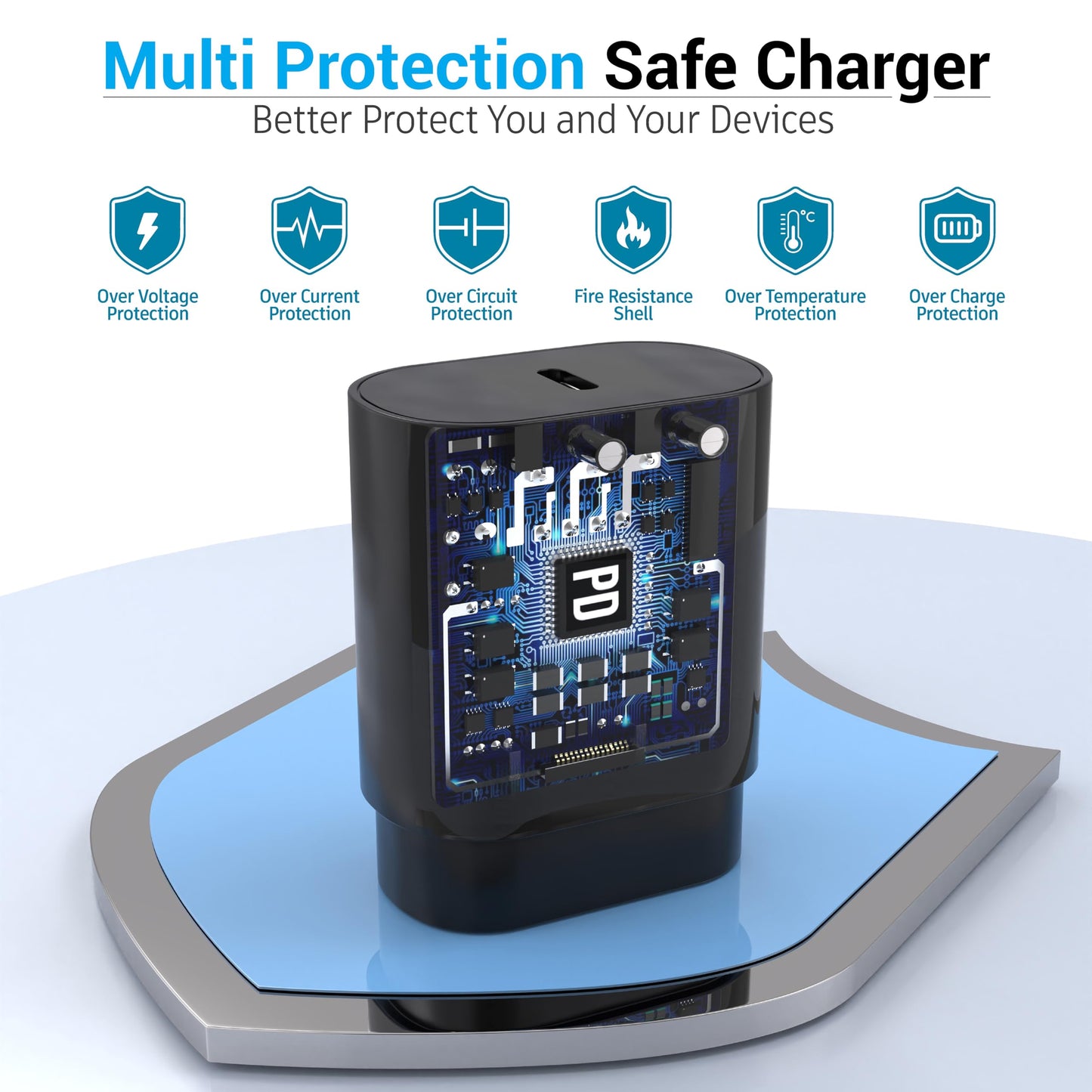 TT&C 2-Pack 30W USB C Fast Charger with 10FT Long Cables for iPhone 17, 16