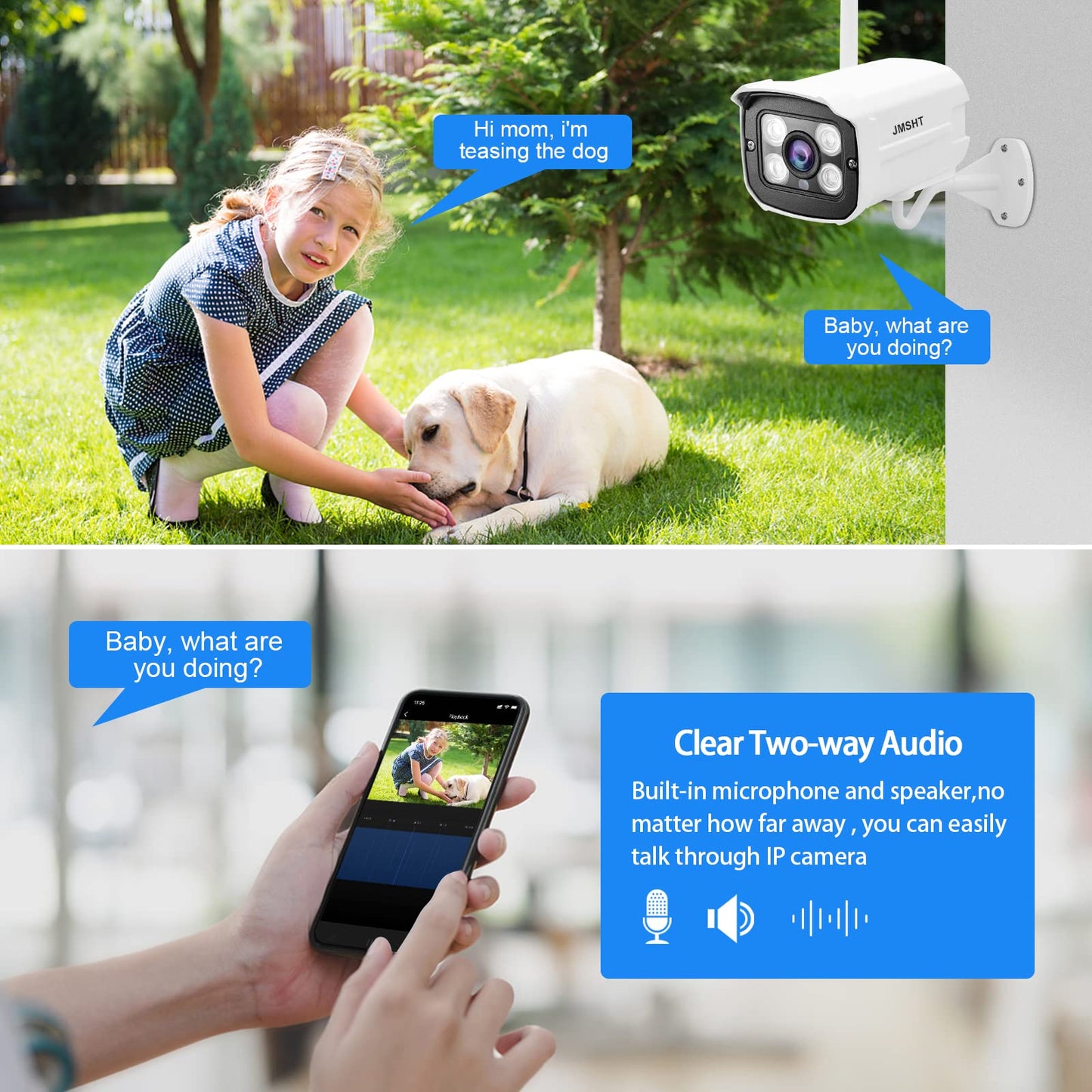 Wireless Security Camera System with Two Way Audio/1TB Hard Drive,Complete Surveillance Systems with Full HD 8CH NVR 4Pcs 1080P,Plug&Play,Night