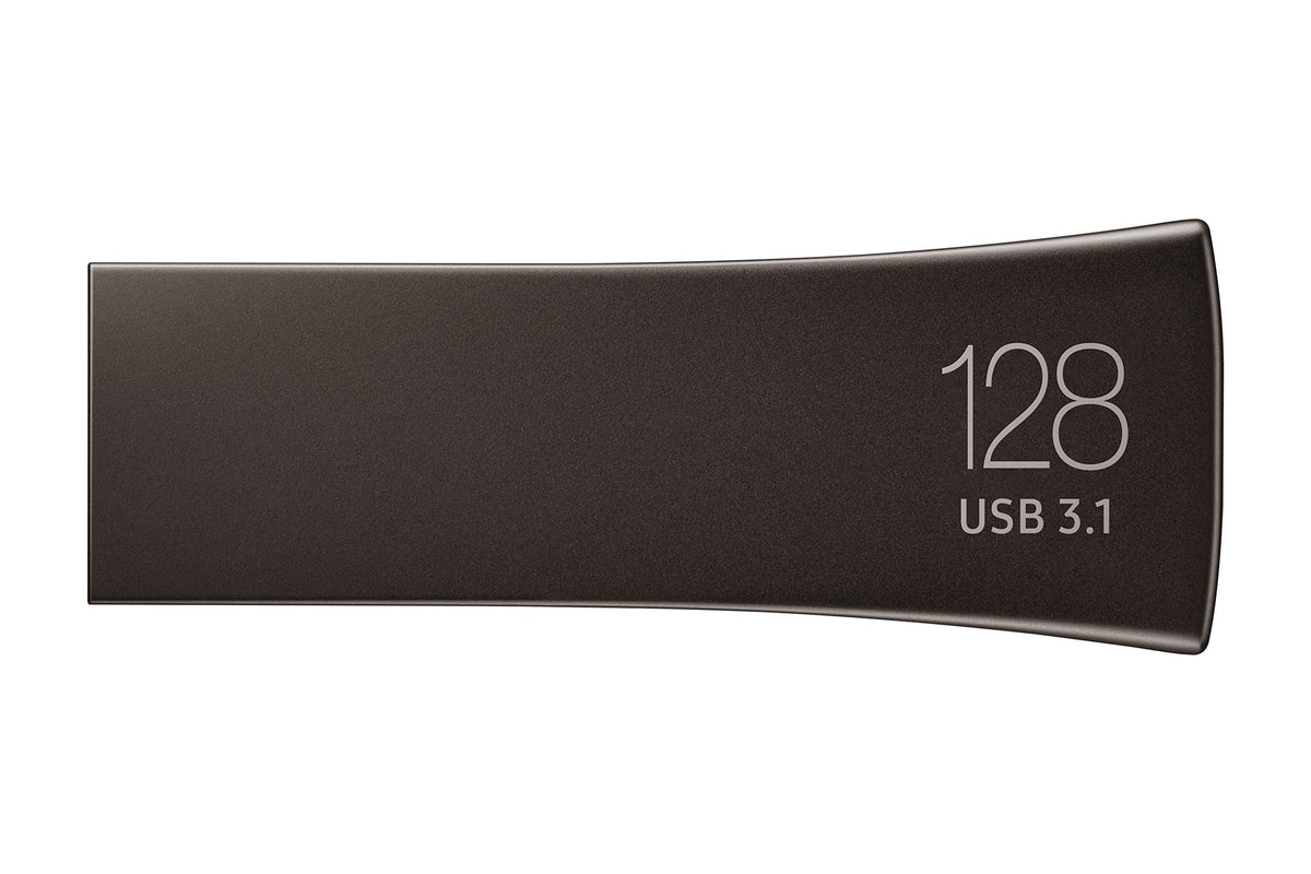 SAMSUNG BAR Plus 3.1 USB Flash Drive, 128GB, 400MB/s, Rugged Metal Casing, Storage Expansion for Photos, Videos, Music, Files, MUF-128BE4/AM, Titan