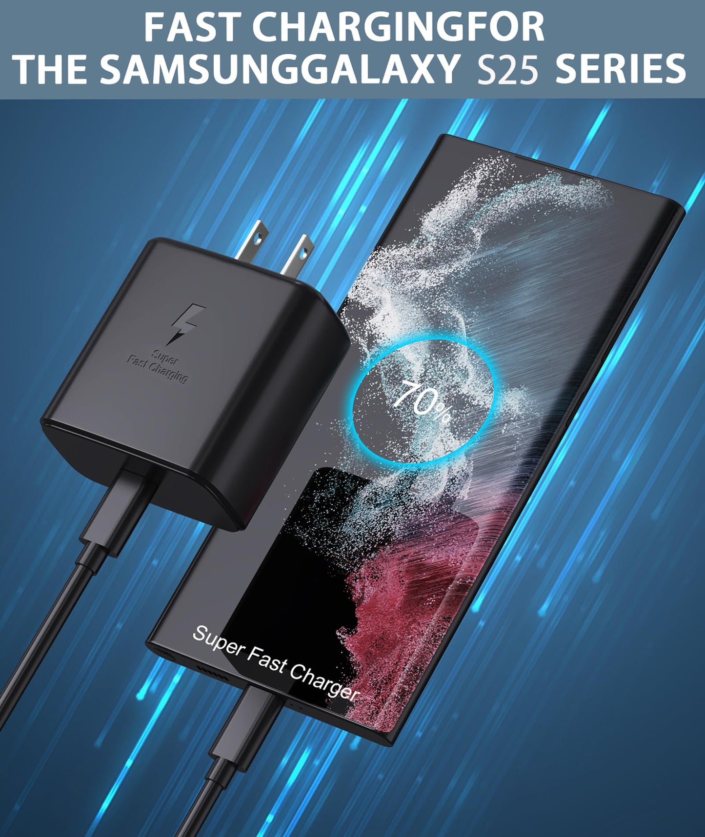 45W Super Fast Charger USB C- 45 Watt Type C Fast Charging Android Phone Charger Compatible with Samsung Galaxy S25