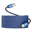 USB to USB Cable 20FT,Durable Braidedfor USB 3.0 Male to Male Type A to Type A Cable Data Transfer Compatible with Hard Drive, Laptop, DVD Player, TV