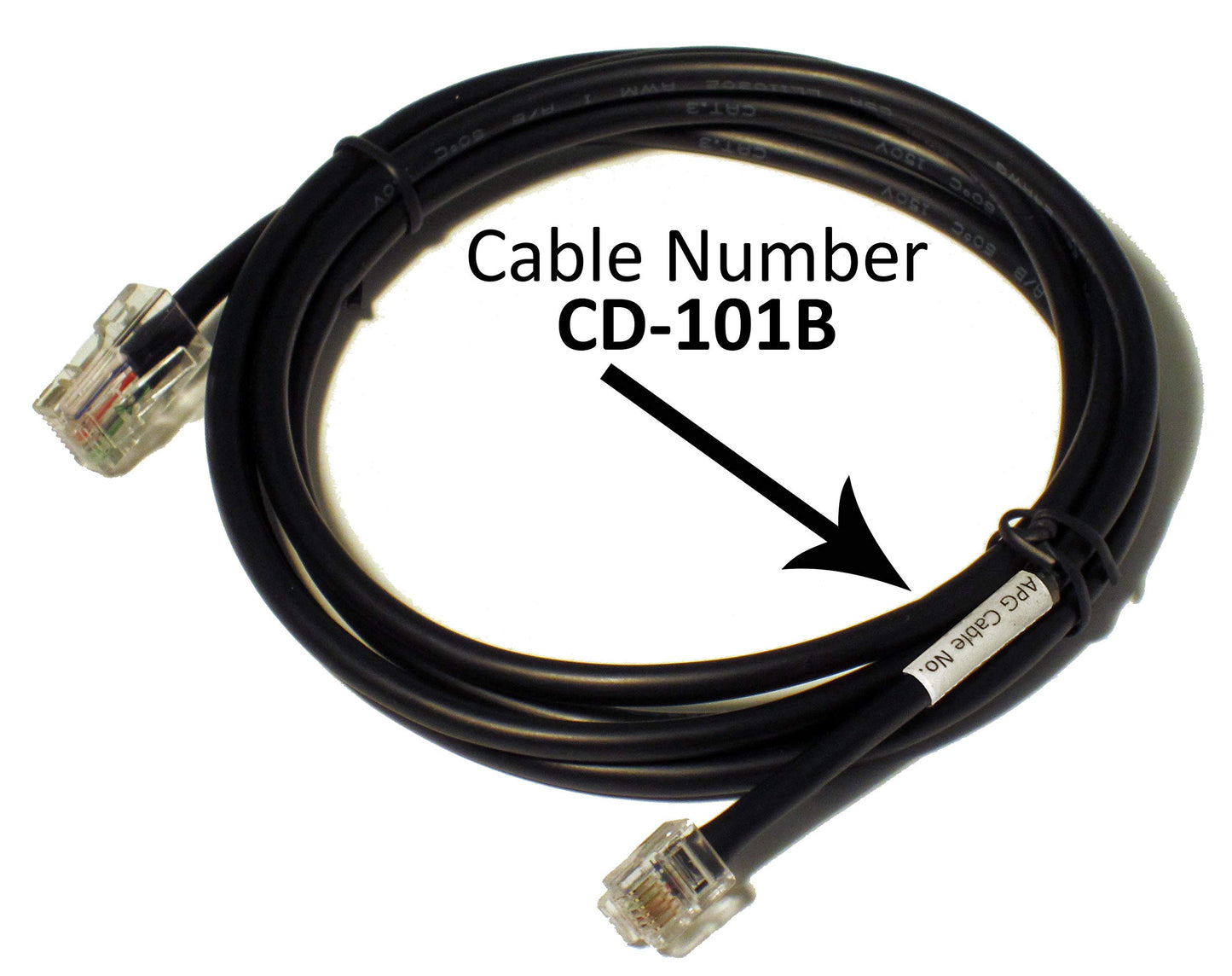 APG Printer Interface Cable | CD-101B | Cable for Cash Drawer to Printer Connection | 1 x RJ-12 Male - 1 x RJ-45 Male | Connects to EPSON and Star