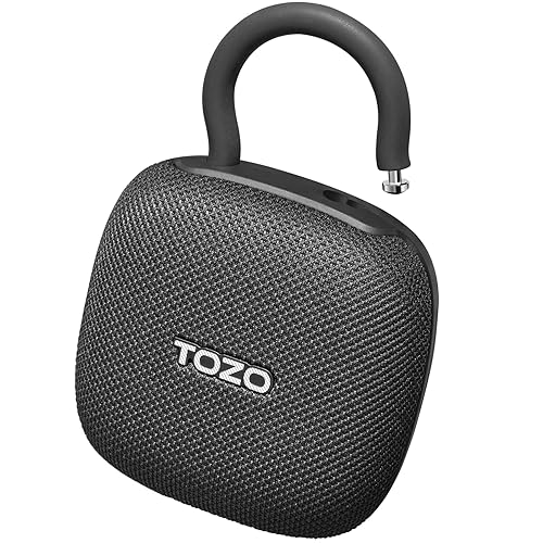 TOZO PE1 Portable Bluetooth Speakers with Adjustable Carabiner, Mini Bluetooth Wireless Shower Speaker with IPX8 Waterproof, 32H Playtime Punchy Bass