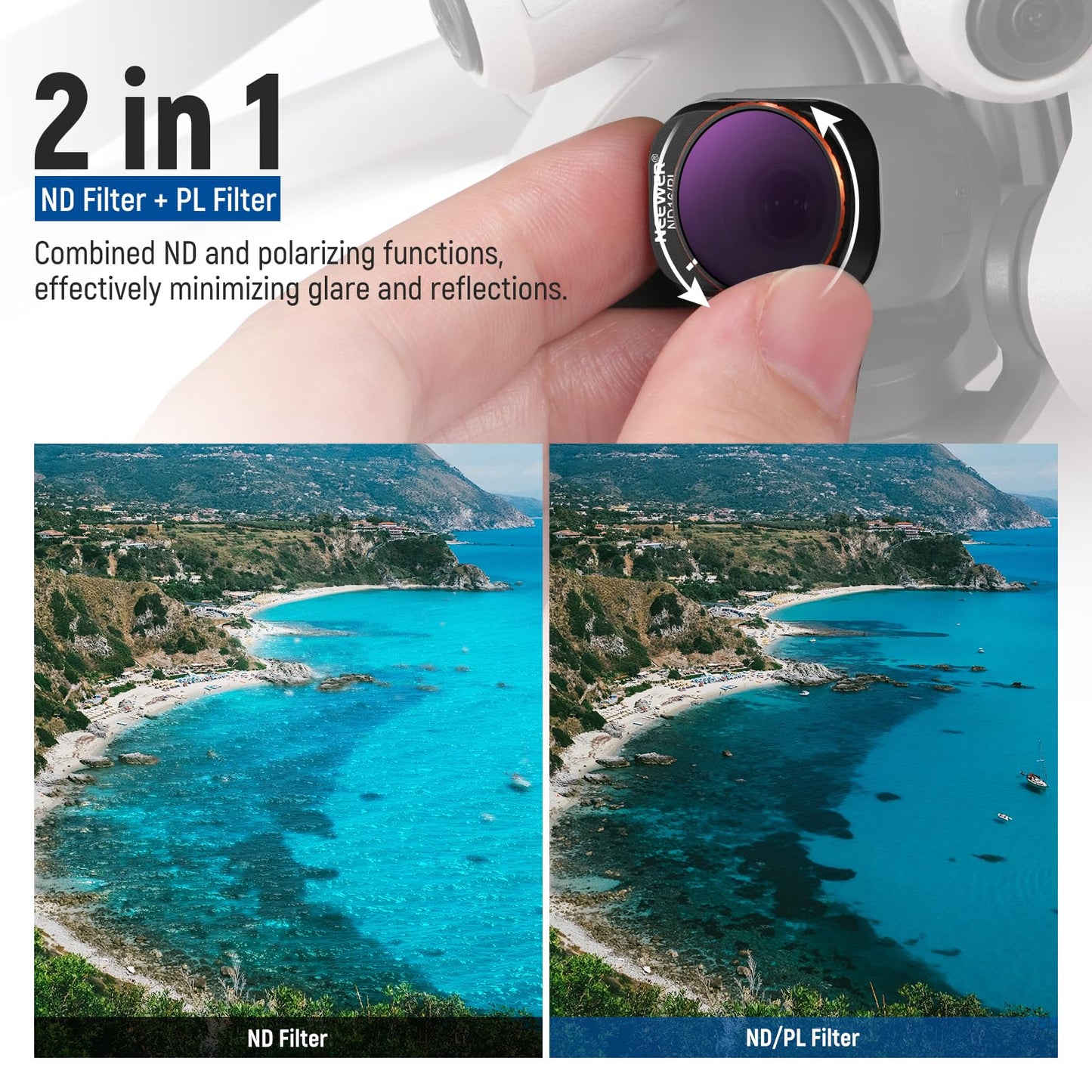 NEEWER 14 Pack Filter Set Compatible with DJI Mini 4 Pro, Polarized ND Filters, ND8 ND16 ND32 ND64 ND128 ND256 ND1000 ND8/PL ND16/PL ND32/PL ND64/PL