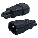 AAOTOKK IEC 320 C14 to C5 AC Adapter, 10A 125V IEC 3Pole Male to Mickey Mouse 3Pole Female Power Adapter,C5 to C14 AC Converter for Mickey Mouse…