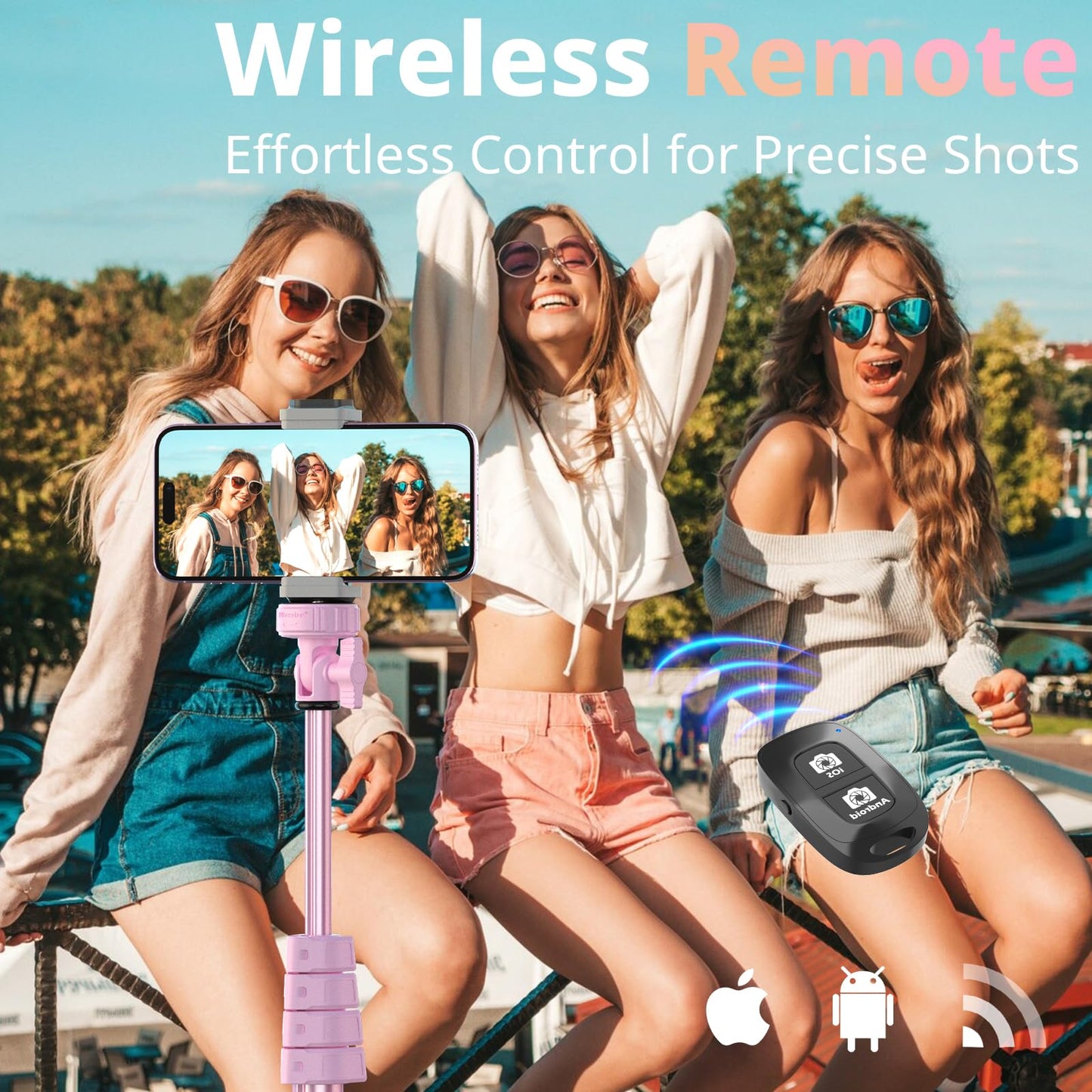 UBeesize 72" Phone Tripod & Selfie Stick, Camera Tripods Stand with Wireless Remote and Phone Holder,Compatible with iPhone Android Phone, Perfect