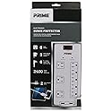 Prime Wire & Cable Prime Wire PB523120 8-Outlet Electronics Surge Protector with 14-3 SJT 6 Foot Cord, White