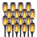 Permande 16 Pack Upgraded Solar Lights Outdoor, Mini Solar Torch Lights with Flickering Flames, Waterproof Landscape Decoration Dancing Flame Lights