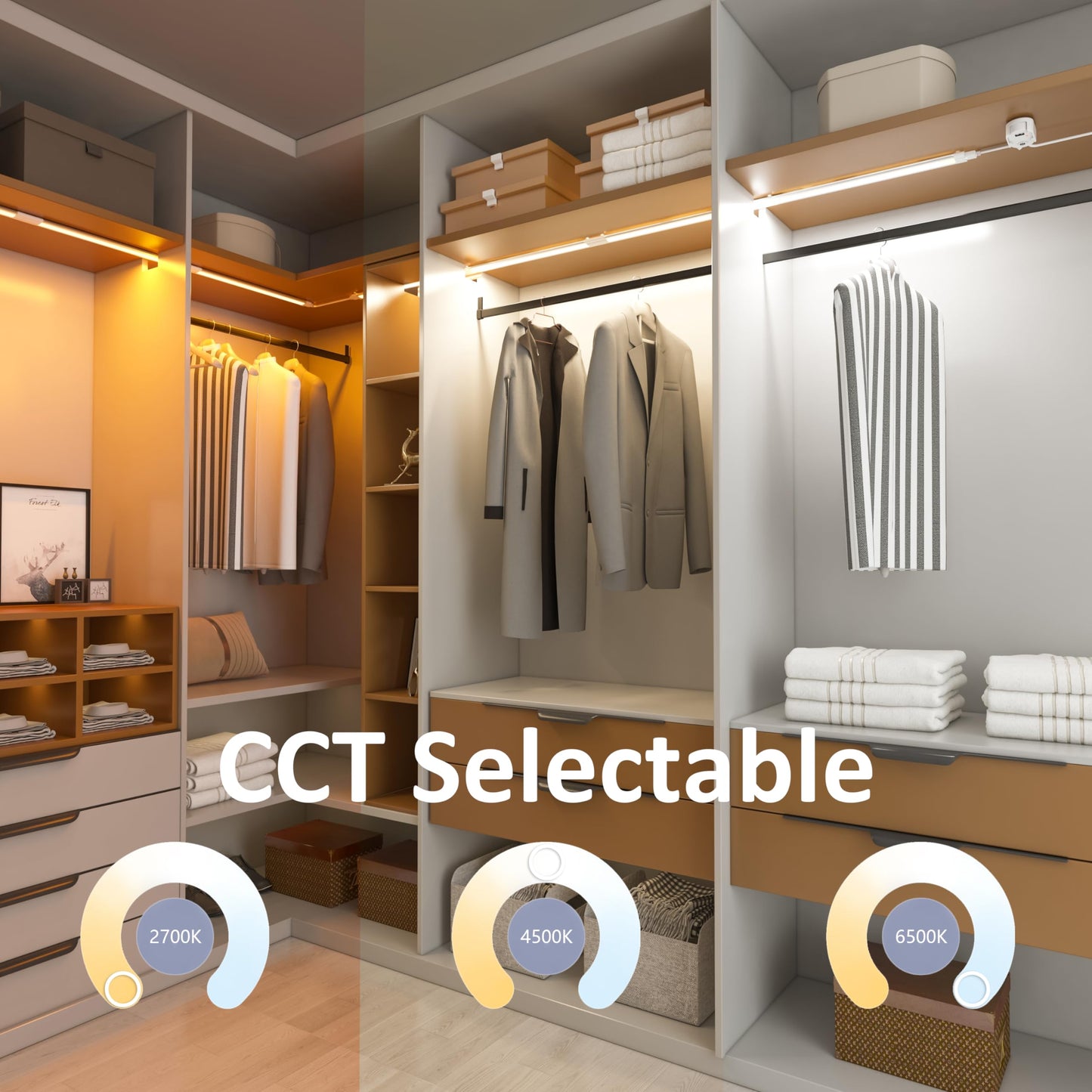 Smart Under Cabinet Lighting with Motion Sensor, Alexa Google Compatible Under Cabinet Lights, Wireless Remote Plug in Control Under Counter Light