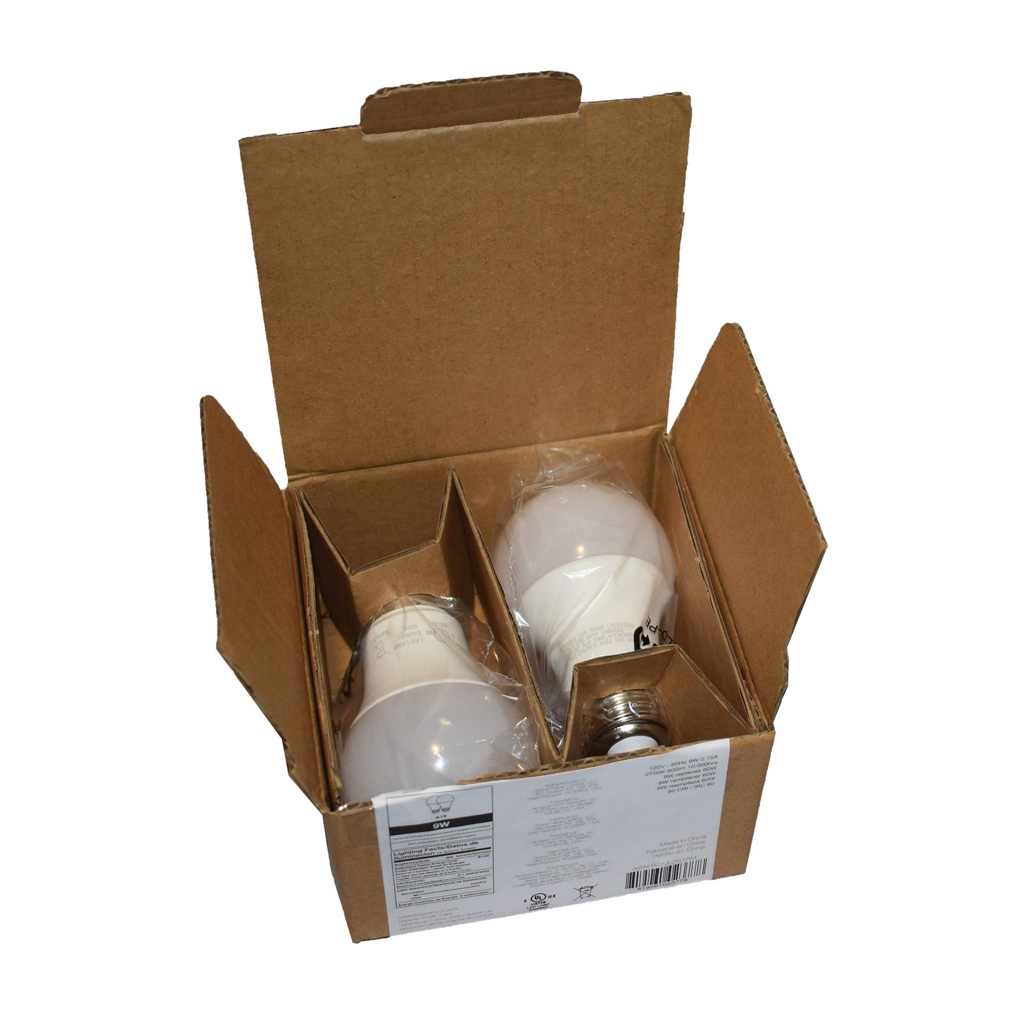 Amazon Basics A19 LED Light Bulbs, 60W Equivalent, 9W Energy Efficient, E26 Standard Base, Soft White 2700K, Non-Dimmable, 10,000 Hour Lifetime, Easy
