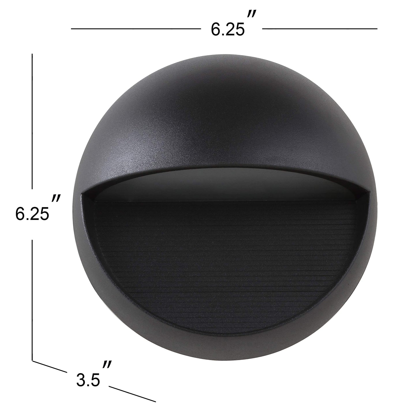 JONATHAN Y 6.25" Black Modern Round Outdoor Integrated LED Wall Sconce Light, Metal/Glass Waterproof Exterior Downlight for Porch, Patio