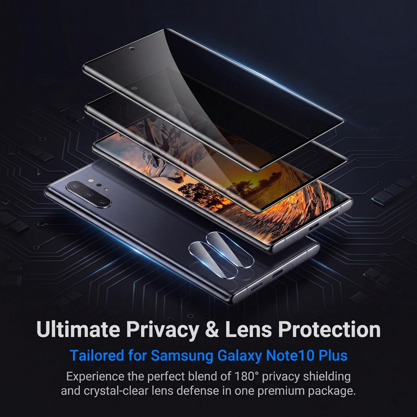 2+2 Pack for S22 Plus Screen Protector and Camera Lens Protector, Tempered Glass, Anti Glare, 3D Full Coverage, Easy Installation, No Bubbles, for S22