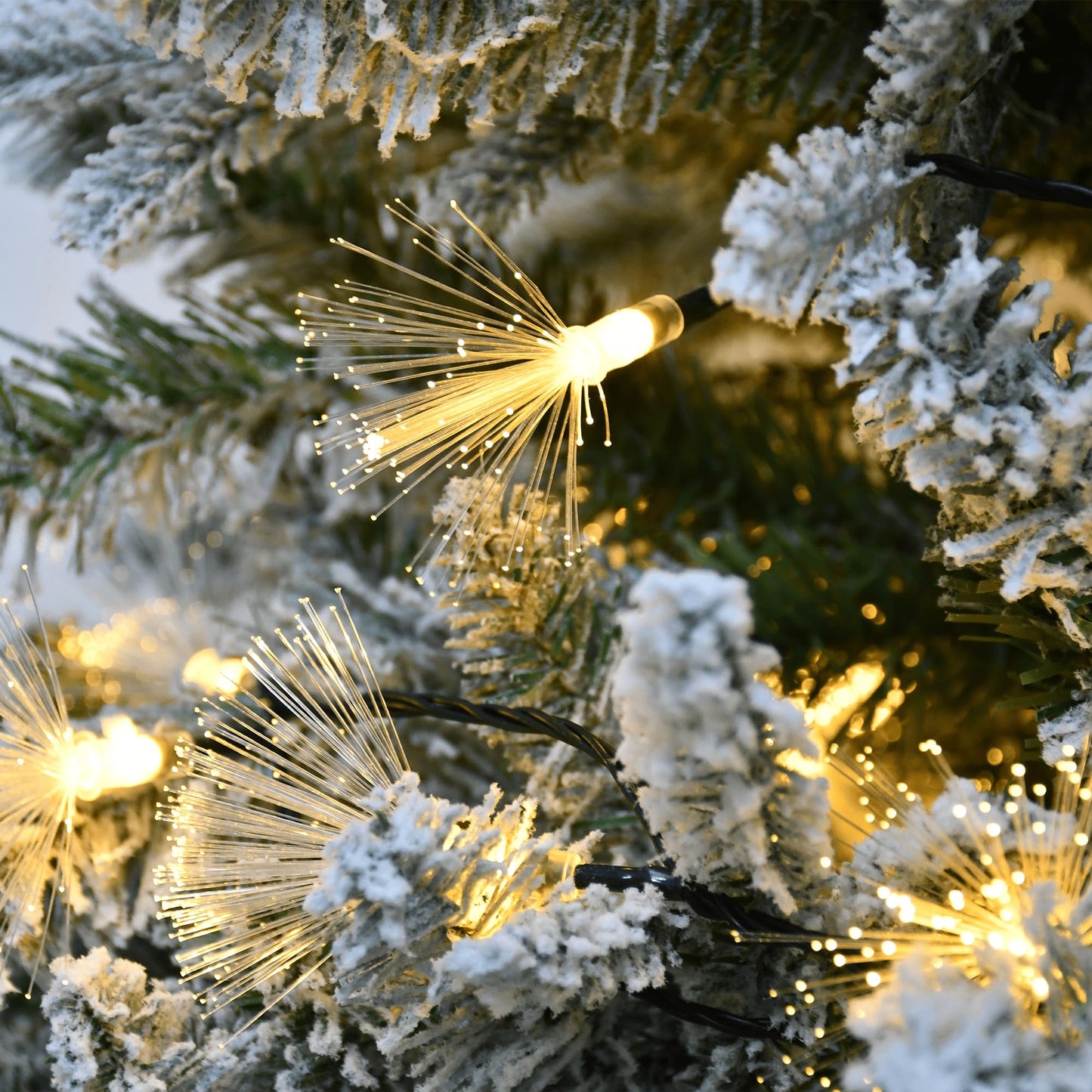 YOLIGHT 33FT 80 LED Fiber Optic Fairy String Lights Christmas Tree Light Battery Powered for Wedding, Christmas Tree, Garden, Patio, Party Decoration
