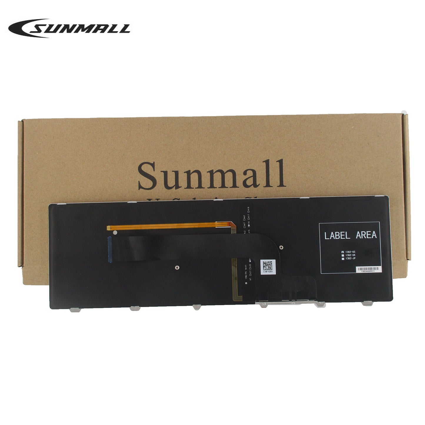 SUNMALL New Laptop Keyboard with Frame and Backlit Compatible with Dell Inspiron 15 7000 7537 P36F Series Silver US Layout