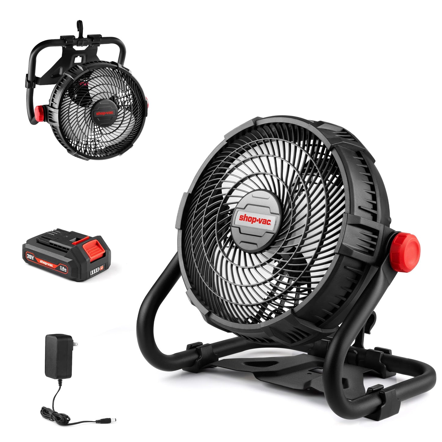 Shop-Vac 20V Portable Fan, 12-Inch Battery Powered Rechargeable Camping Fan