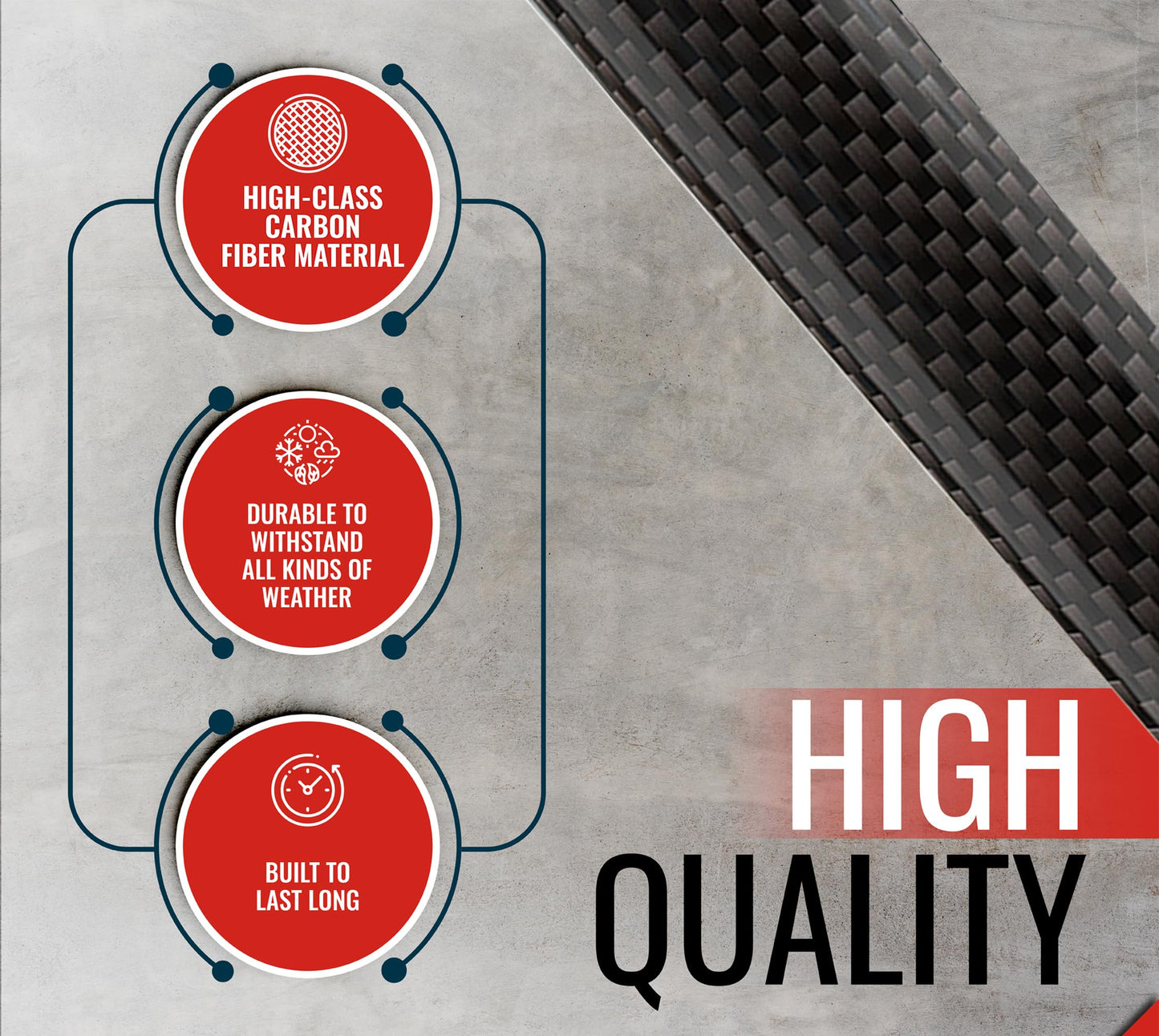 ICBEAMER 50 Cal Carbon Fiber Bullet Antenna Replacement [Color: Red], Universal Fit Truck Van Cars Made with 6061 Solid Aluminum & Anti Theft Anti