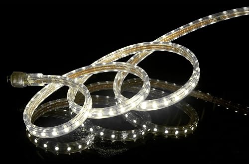 CBConcept UL Listed, 40 Feet, Super Bright 10500 Lumen, 4000K Soft White, Dimmable, 110-120V AC Flexible Flat LED Strip Rope Light, Commercial Grade