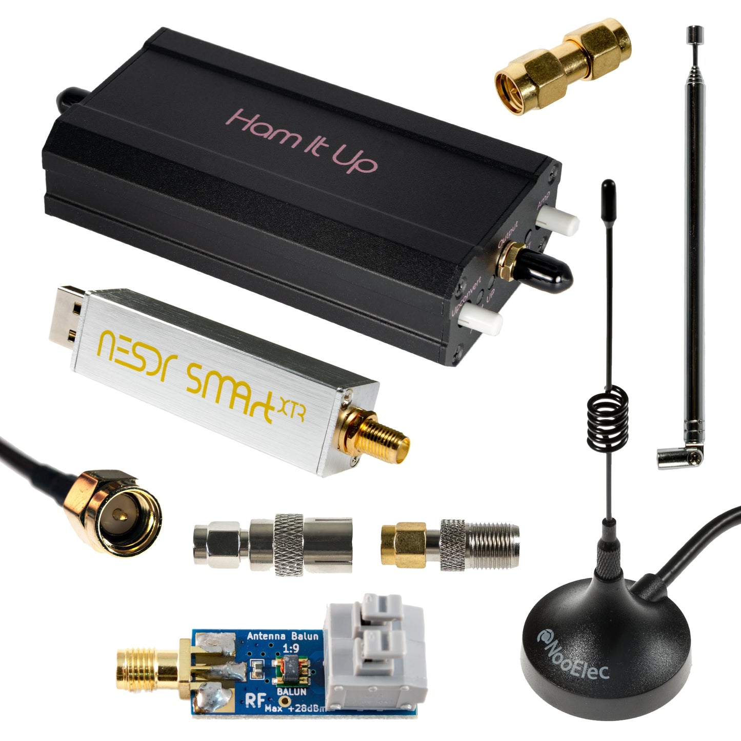 Nooelec NESDR Smart XTR v2 HF Bundle: 300Hz-2.3GHz Software Defined Radio Set for LF/HF/UHF/VHF. Includes NESDR Smart XTR v2 RTL-SDR, Ham It Up Plus