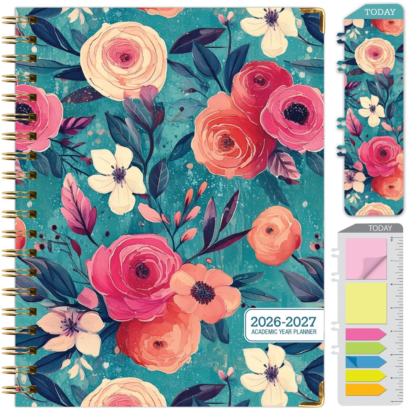 HARDCOVER Academic Year 2026-2027 Planner: 14 Months (May 2026 Through June 2027) 8.5"x 11" Daily Weekly Monthly Planner Yearly Agenda. Bookmark