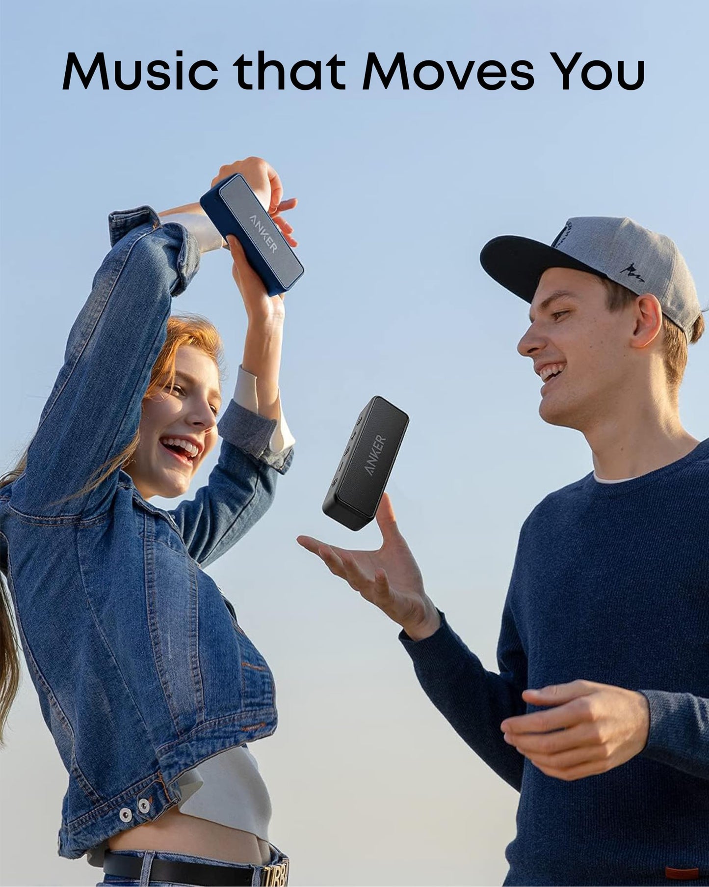 Anker Soundcore 2 Portable Bluetooth Speaker with Stereo Sound, Bluetooth 5, Bassup, IPX7 Waterproof, 24-Hour Playtime, Wireless, Speaker for Home