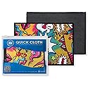 Quick Cloth Microfiber Glasses Cleaning Cloths - 5x7, Popart, 2 Pack with Case | Double-Sided Lens Cleaner for Eyeglasses, Camera, Screens & Glass |