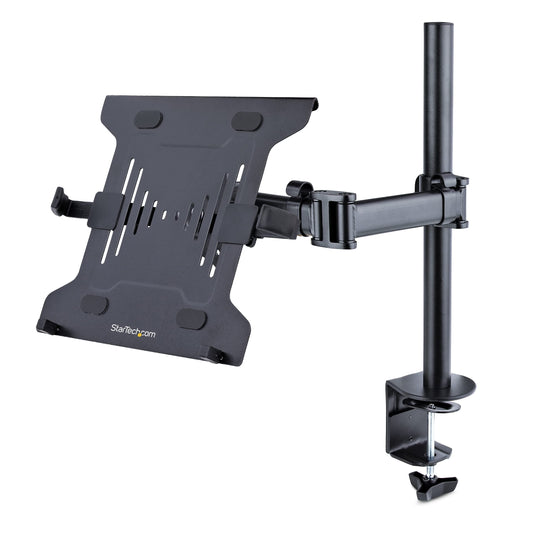 StarTech.com Laptop Desk Mount, VESA Monitor Mount for Displays up to 34" 17.6lb/8kg or Laptops up to 9.9lb (4.5kg), Articulating Arm Tray with Clamp