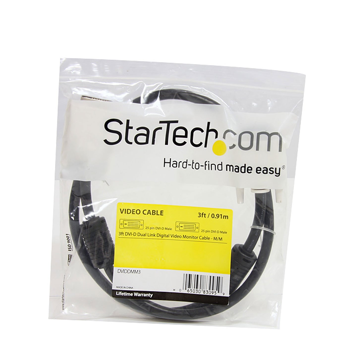StarTech.com 3m DVI-D Dual Link Cable - Male to Male DVI-D Digital Video Monitor Cable - 25 pin DVI-D Cable M/M Black 3 Meter - 2560x1600 (DVIDDMM3M)