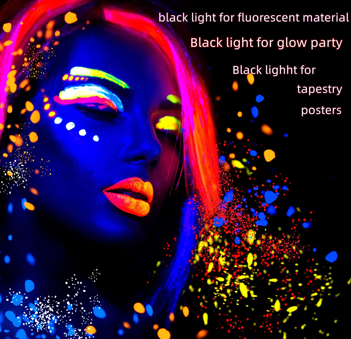 Black Light Bar 10W 1ft LED Blacklight for Fluorescent Tapestry Poster Body Paint Glow Party UV Strip Lights for Cabinet and Display Magnetic THLITURE
