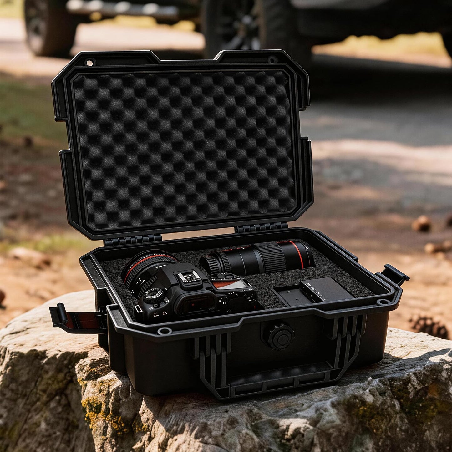 SHALL Hard Case, Cyberdeck Case, IP67 Waterproof Protective Camera Case with Customizable Foam, Protection for Camera, Drones, Lens, Equipment